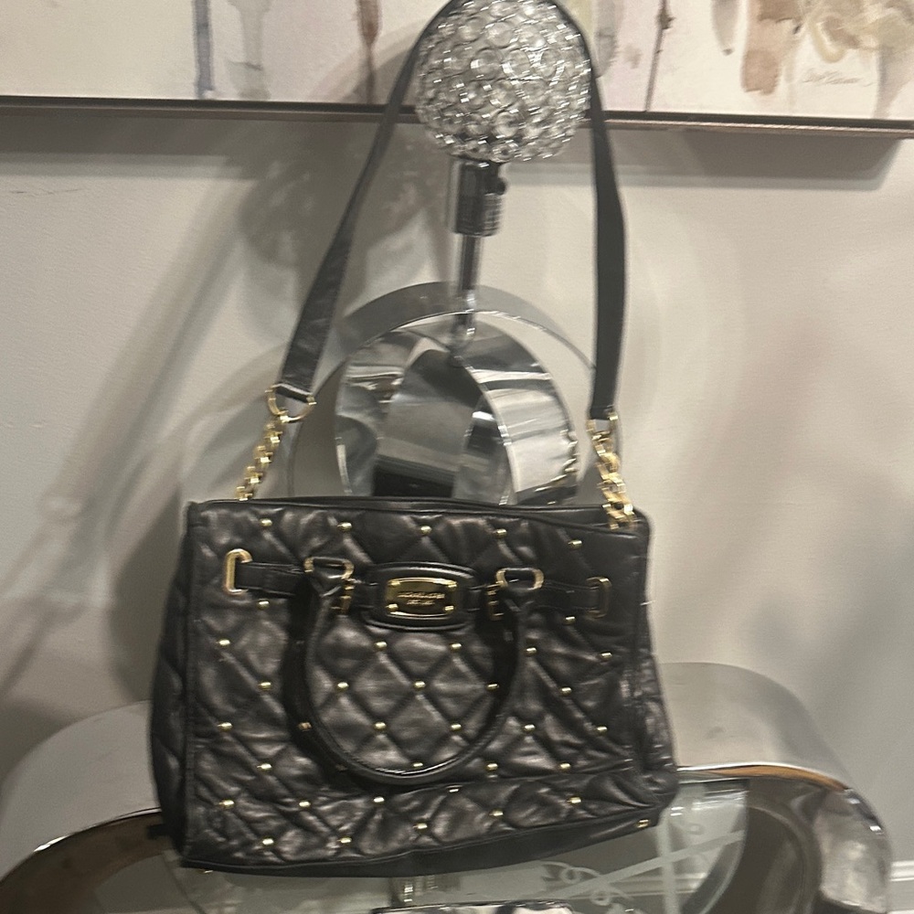 Studded quilted Hampton gold Crossbody bag